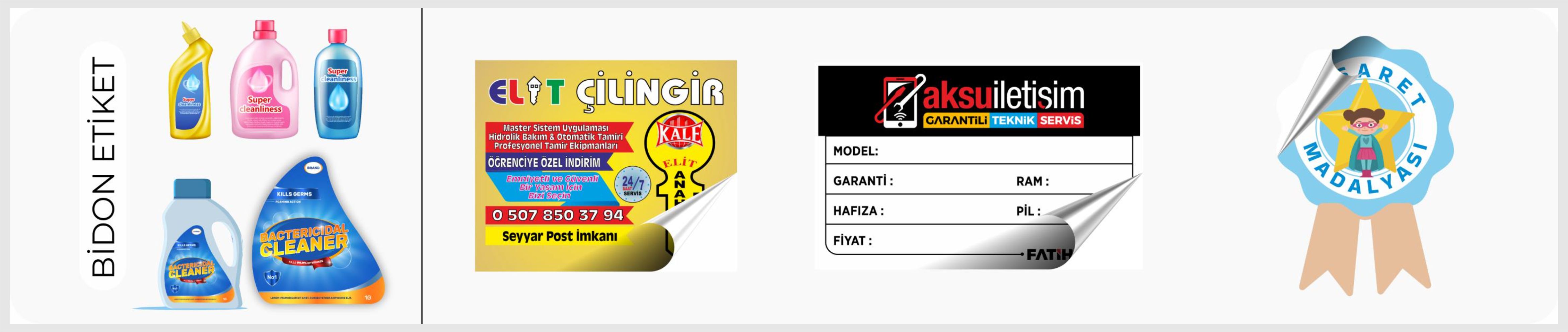 Özel Kesim Etiket ve Sticker Çeşitleri