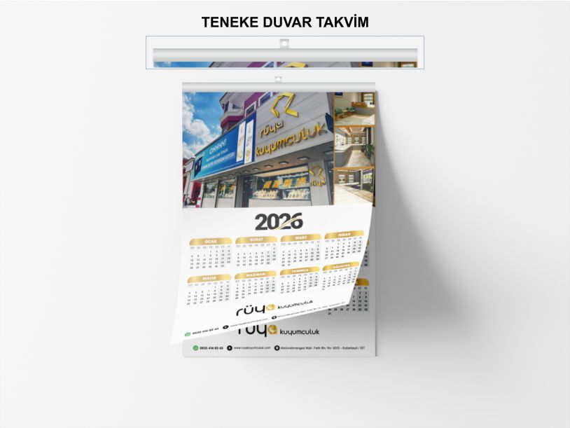 Duvar Teneke Takvim Görseli